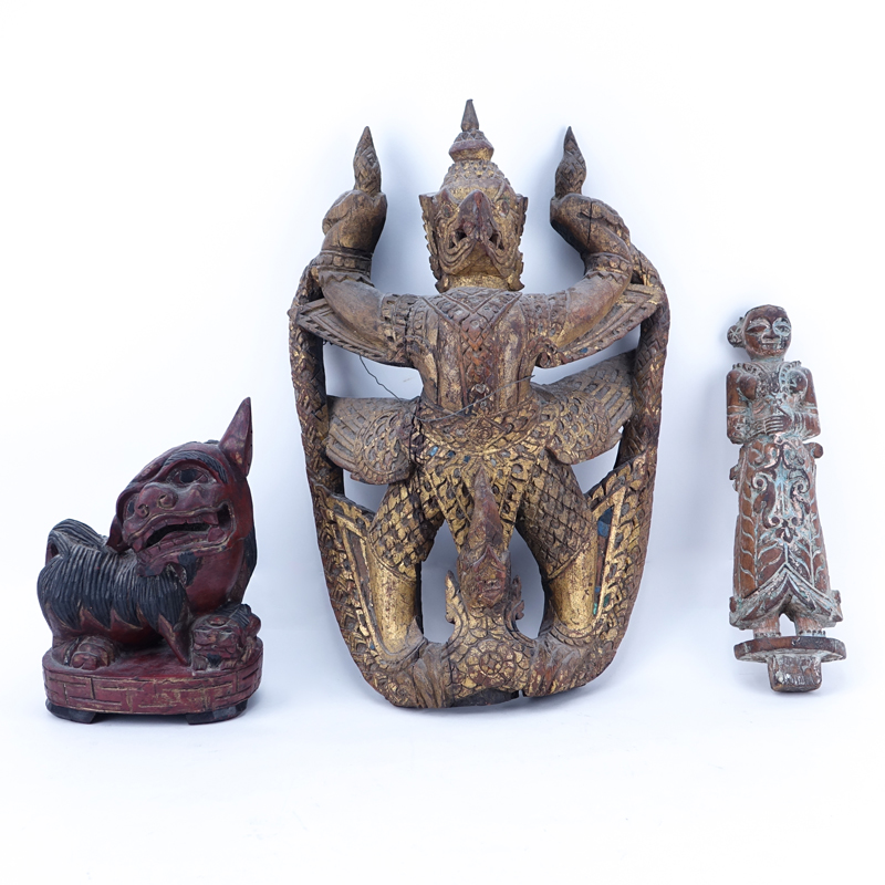 Lot of Three (3) Asian Wood Carvings