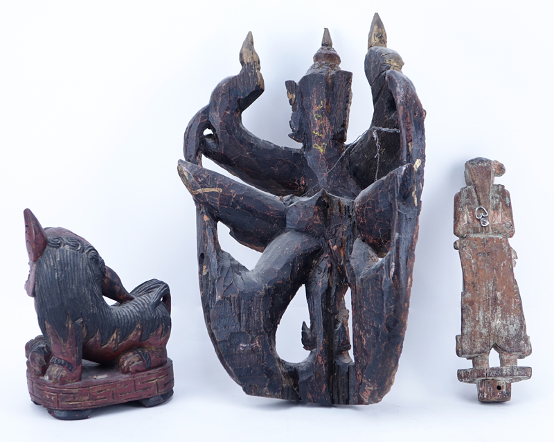 Lot of Three (3) Asian Wood Carvings