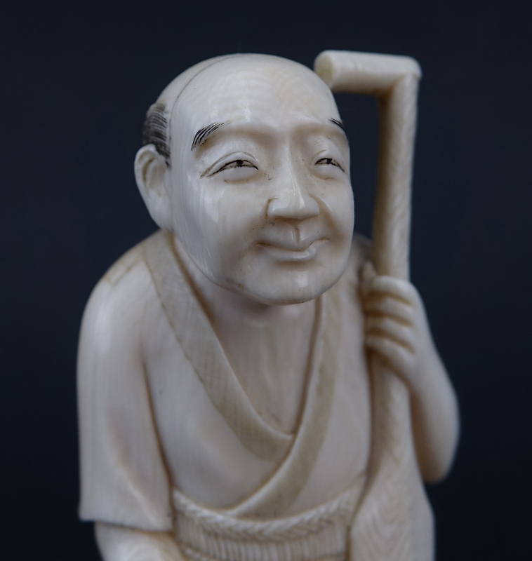 Antique Chinese Carved Ivory Figure Of A Man