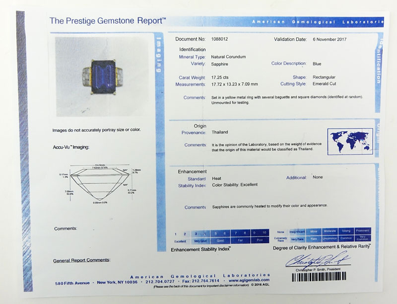 AGL Certified Contemporary  17.25 Carat Emerald Cu