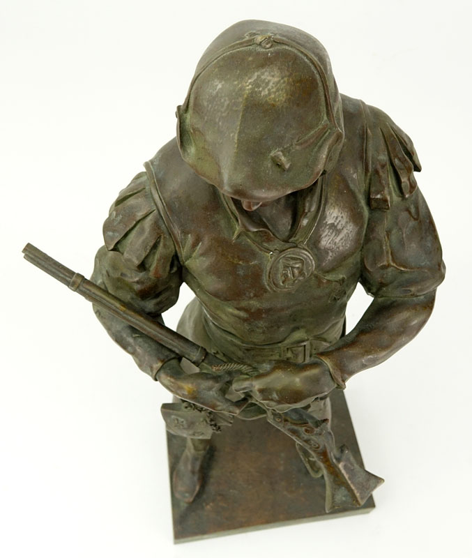 After: Emile Louis Picault, French (1833 - 1915) Bronze Sculpture of a Renaissance  Warrior, Signed to Base