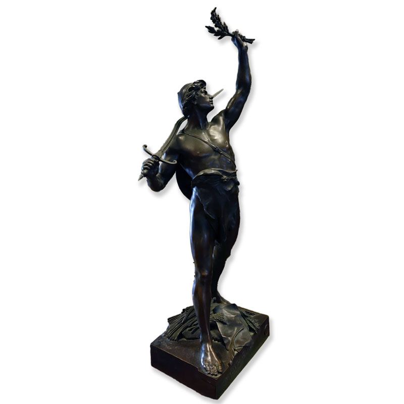 After: Emile Louis Picault, French (1833 - 1915) "Virtutes Civicae" Bronze Sculpture, Signed and Inscribed, A "Salon Des Beaux-Arts, 1897" foundry mark lower