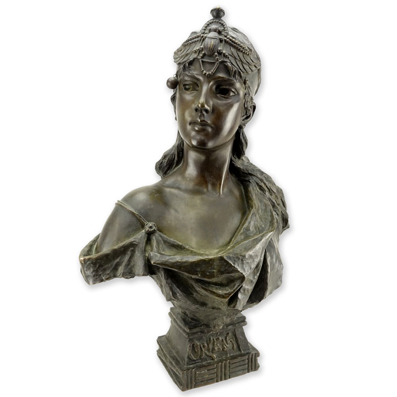 Emmanuel Villanis, French (1858 - 1914) "Orient" Bronze Bust, Inscribed Lower and Signed E