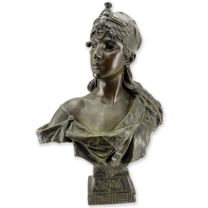 Emmanuel Villanis, French (1858 - 1914) "Orient" Bronze Bust, Inscribed Lower and Signed E