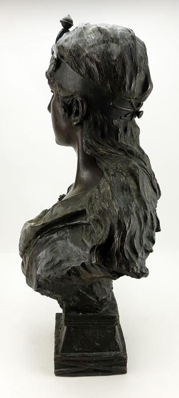 Emmanuel Villanis, French (1858 - 1914) "Orient" Bronze Bust, Inscribed Lower and Signed E