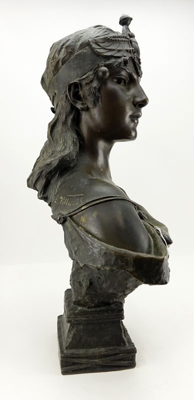 Emmanuel Villanis, French (1858 - 1914) "Orient" Bronze Bust, Inscribed Lower and Signed E