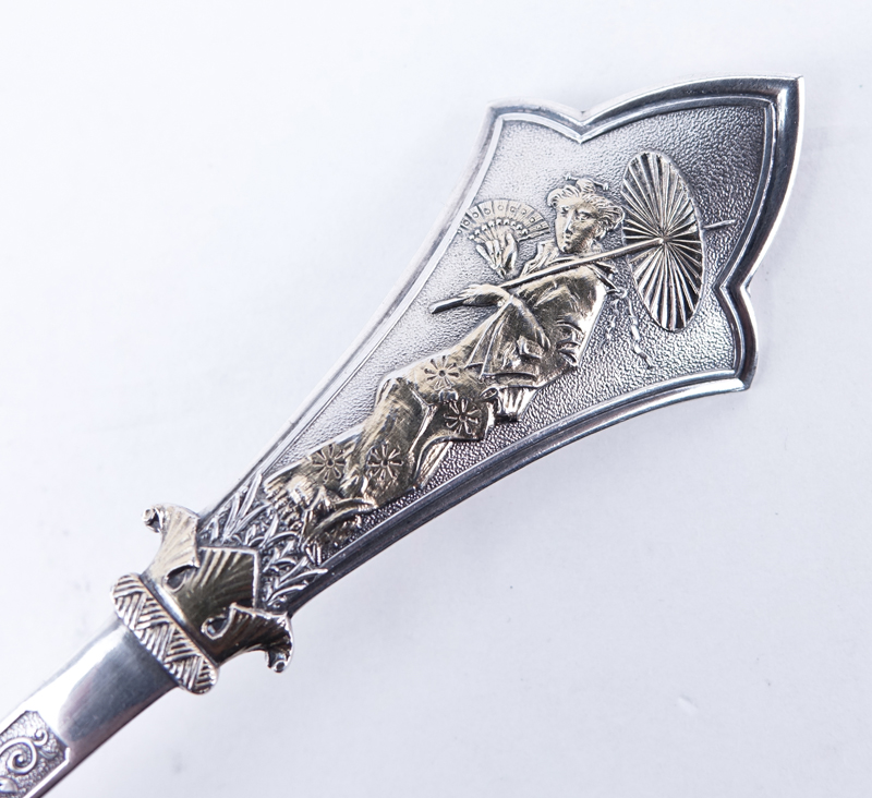 Antique Gorham Japanese Pattern Sterling Silver Punch Ladle