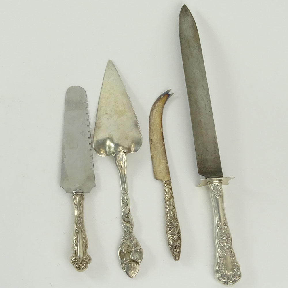 Lot of 4 Sterling and Sterling and Stainless Knives.