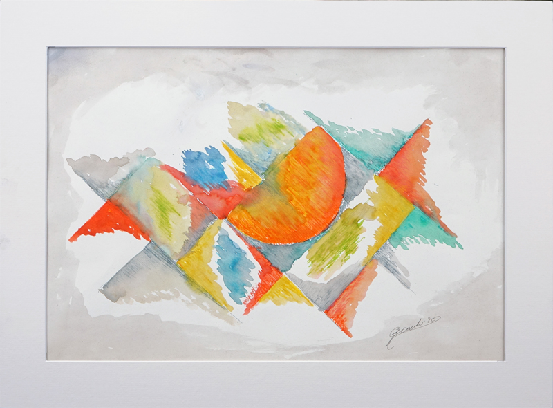 Modern European School Watercolor "Abstract Composition"