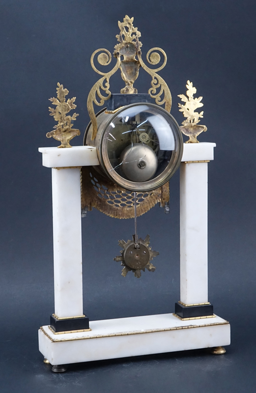 Antique French Marble And Gilt Bronze Clock.