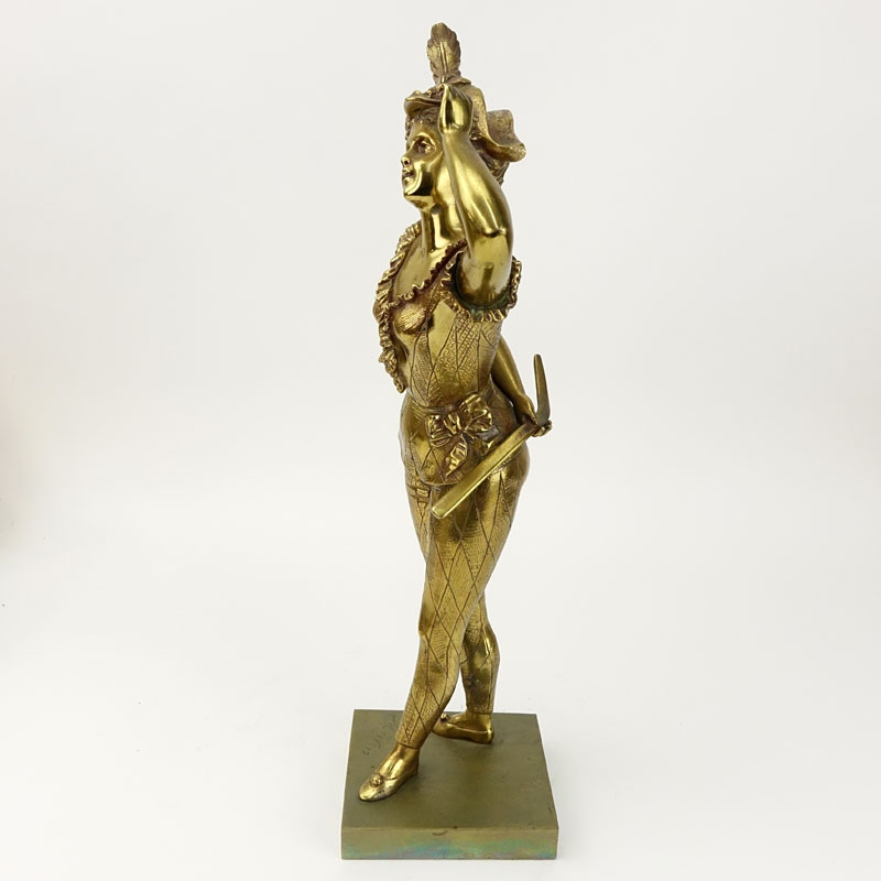 Antique Gilt Bronze Figure "Woman With Mask".