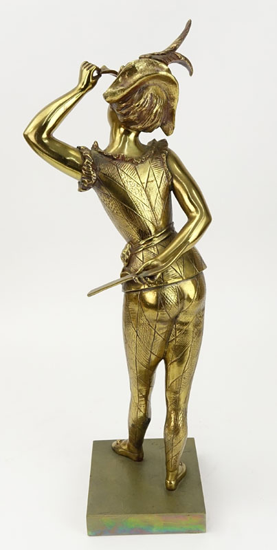 Antique Gilt Bronze Figure "Woman With Mask".