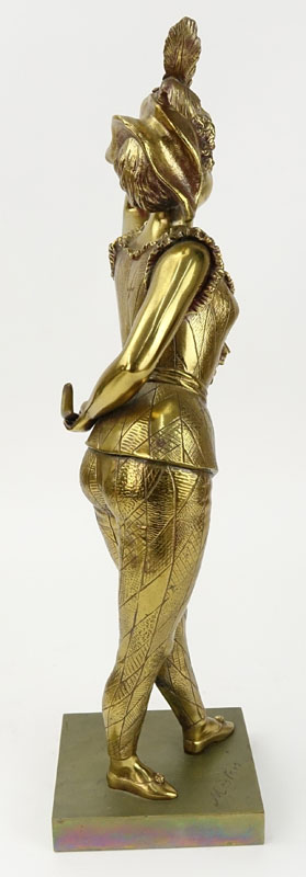 Antique Gilt Bronze Figure "Woman With Mask".