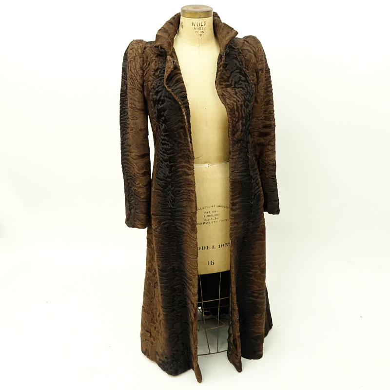 Fine Vintage Swakara Astrakhan Lamb Full Length Coat