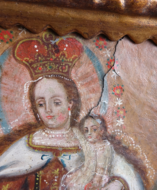 Pair of 19th Century Peruvian "Mary with Child" 