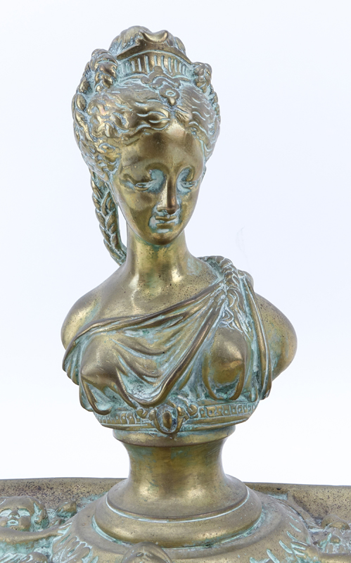 Art Nouveau Style Gilt Bronze Inkwell.