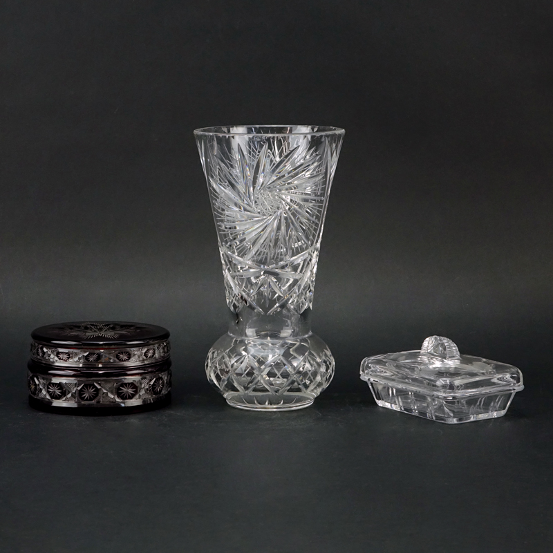 Three (3) Piece Glass Tableware Lot.