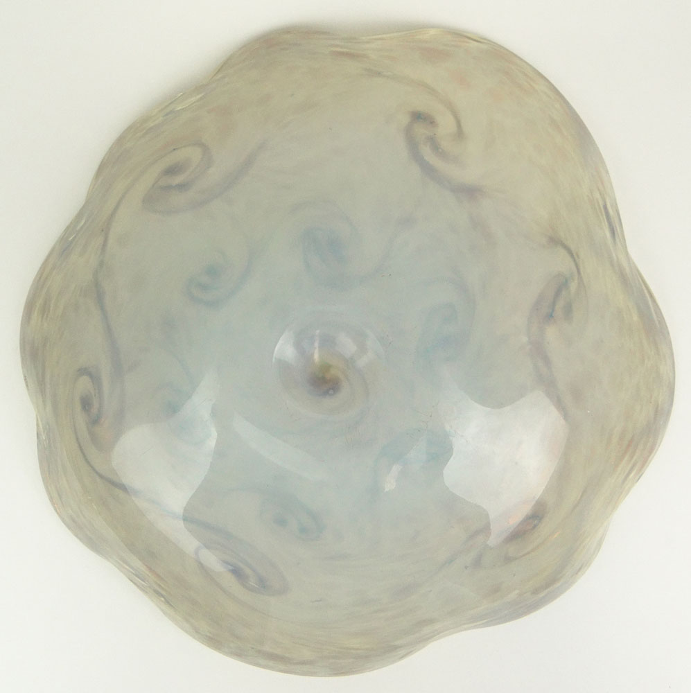 Vintage Art Glass Free-Form Shallow Bowl