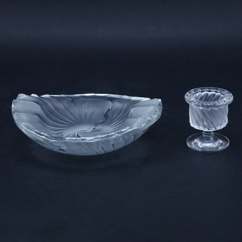 Two (2) Pc Lalique Smoking Set.