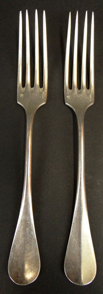 Two (2) Boulenger Blanc 84 Silver Plate Forks