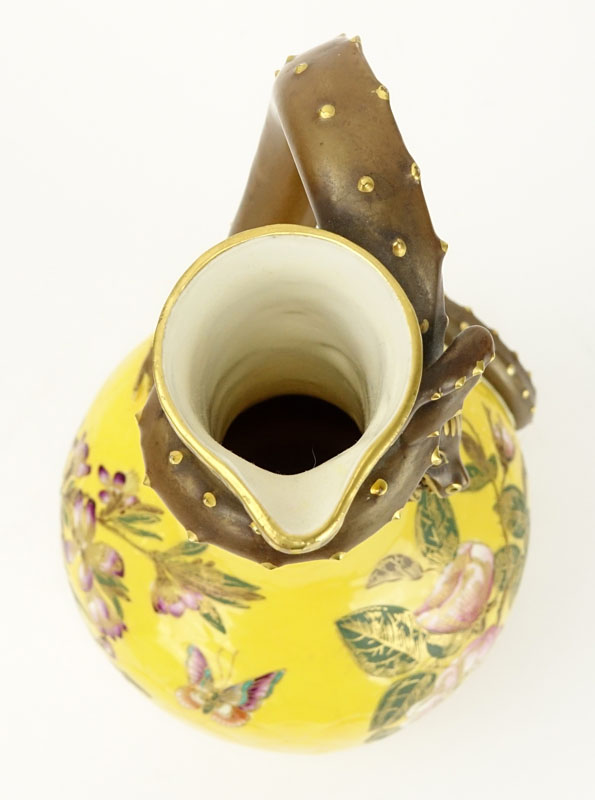 19th Century Royal Worcester Lizard Handle Ewer