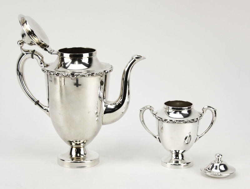 Five (5) Pc. Juventino Lopez  Reyers Art Nouveau Sterling Silver Tea Set