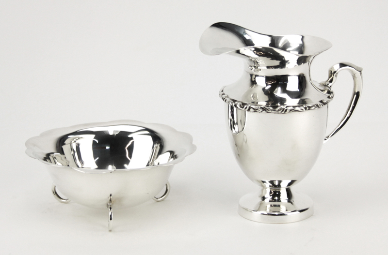 Five (5) Pc. Juventino Lopez  Reyers Art Nouveau Sterling Silver Tea Set