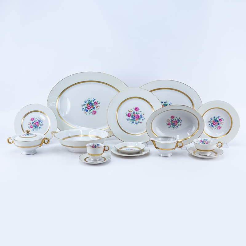 Seventy Three (73) Piece Theodore Haviland New York "Gainsborough" Porcelain Dinner Service