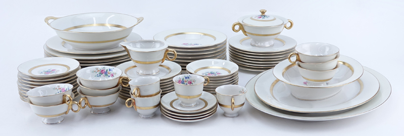 Seventy Three (73) Piece Theodore Haviland New York "Gainsborough" Porcelain Dinner Service