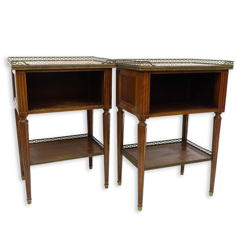 Early to Mid 20th Century Probably French Louis XVI style Walnut Side Tables