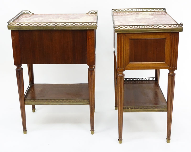 Early to Mid 20th Century Probably French Louis XVI style Walnut Side Tables