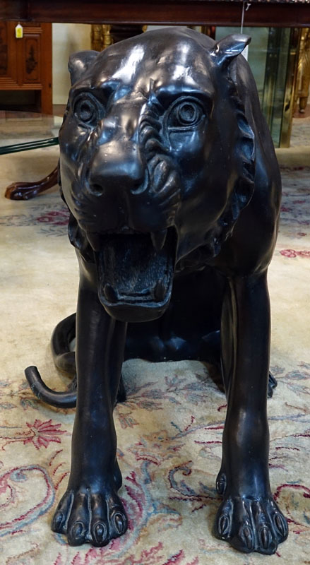 Life Size Modern Bronze Sculpture of a Entry or Garden Panther