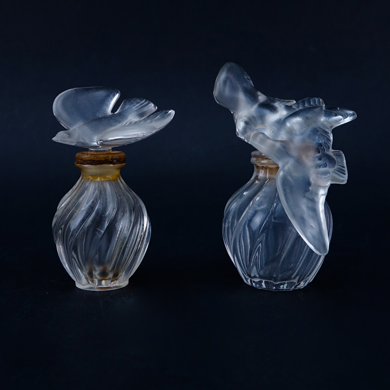 Two (2) Lalique for Nina Ricci L'air du Temps Perfume Bottles