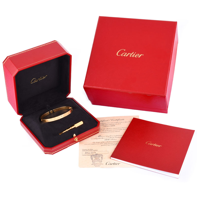 Circa 2014 Cartier 18 Karat Yellow Gold Love Bracelet