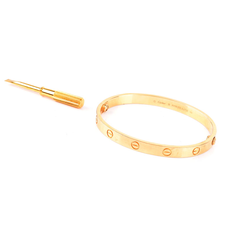 Circa 2014 Cartier 18 Karat Yellow Gold Love Bracelet