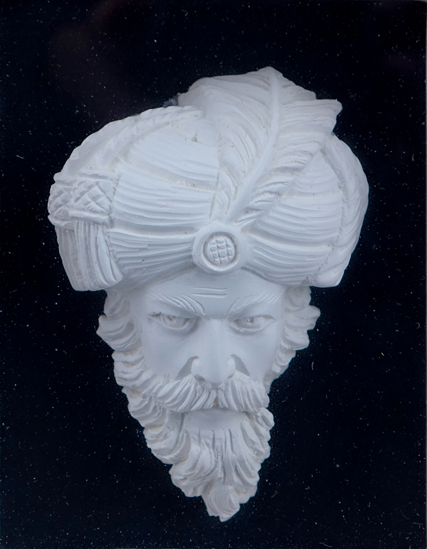 Collection of Six (6) Early 20th Century Meerschaum Carvings each of a Man Wearing a Turban