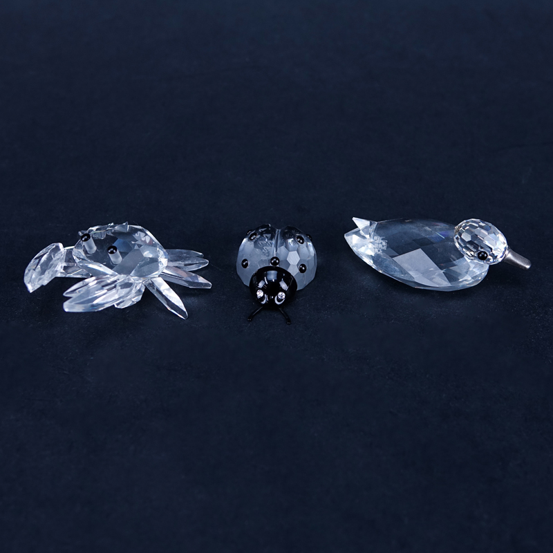 Three (3) Swarovski Crystal Animal Figurines in Original Boxes