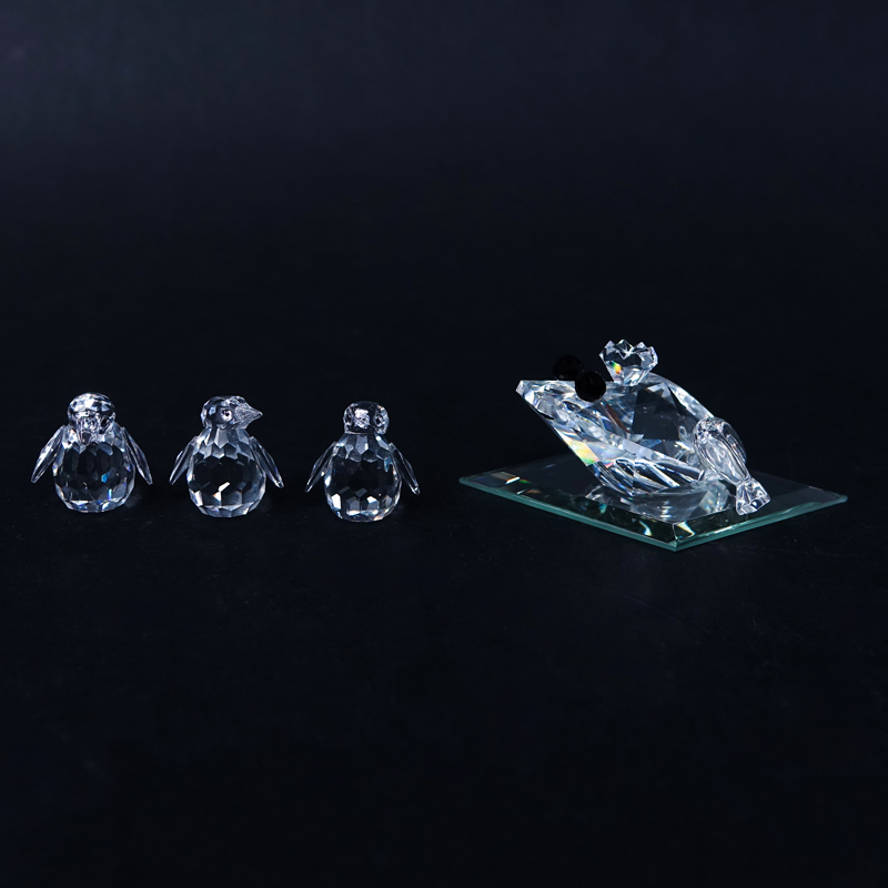 Four (4) Swarovski Crystal Animal Figurine in Original Boxes