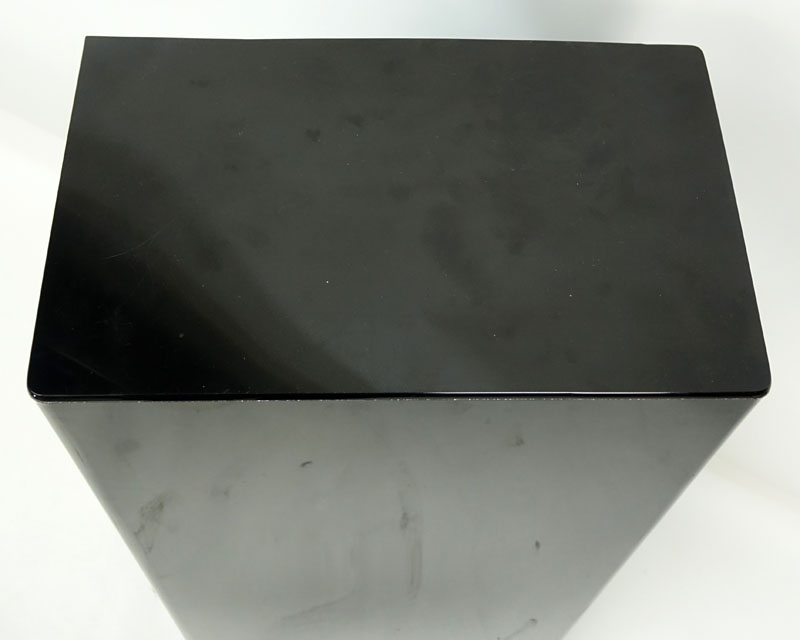 Modern Black Acrylic Pedestal Stand. Typical scuffs to top otherwise good condition