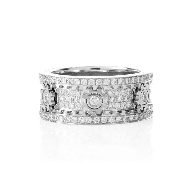 1.42 Carat Round Brilliant Cut Diamond and 18 Karat White Gold Ring