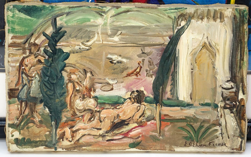 Achille-Emile Othon Friesz, French (1879 - 1949) Oil on Canvas "Bathers"