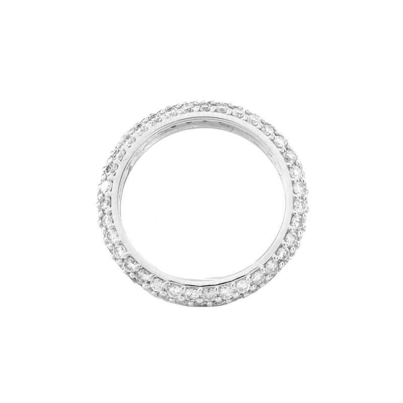 Approx. 2.0 Carat Pave Set Round Brilliant Cut Diamond and Platinum Eternity Band