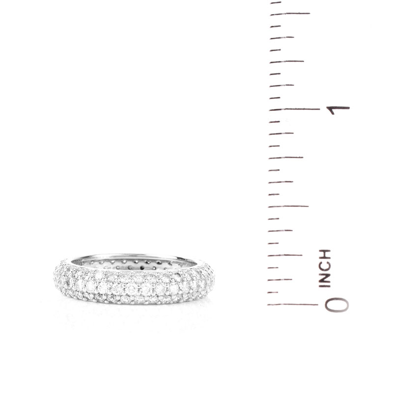 Approx. 2.0 Carat Pave Set Round Brilliant Cut Diamond and Platinum Eternity Band