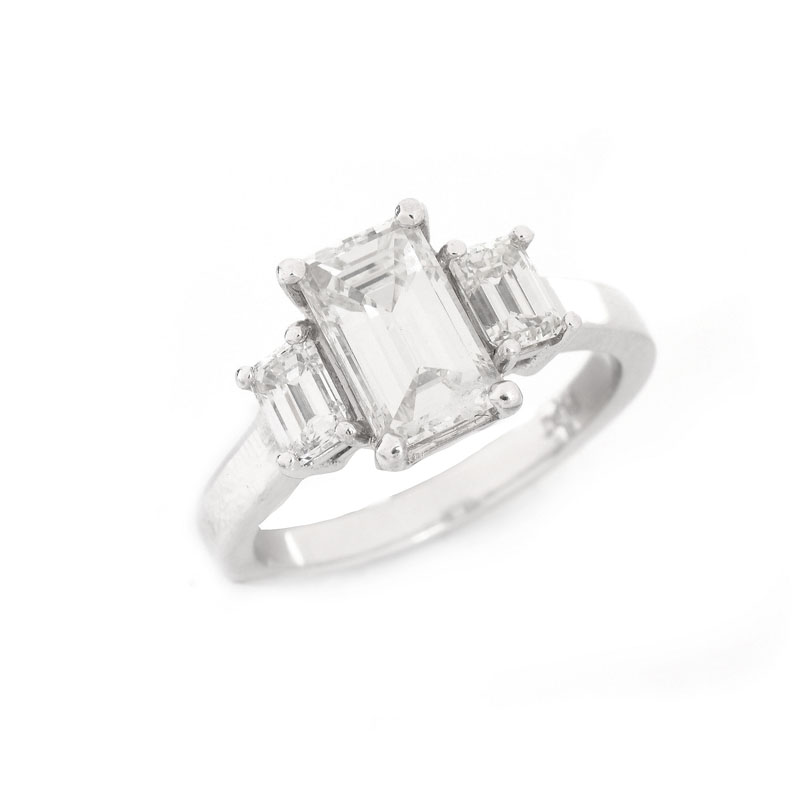 Approx. 2.33 Carat TW  Diamond and Platinum Engagement Ring