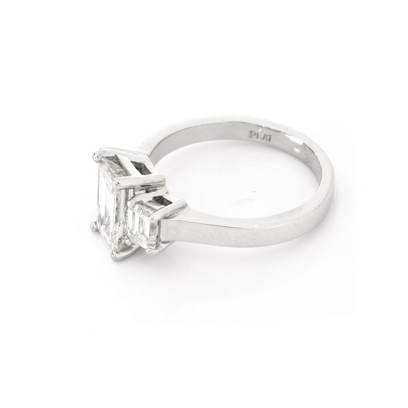 Approx. 2.33 Carat TW  Diamond and Platinum Engagement Ring