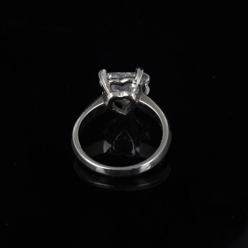 GIA Certified 2.53 Carat Heart Shape Diamond and Platinum Engagement Ring. Diamond D color, Internally Flawless