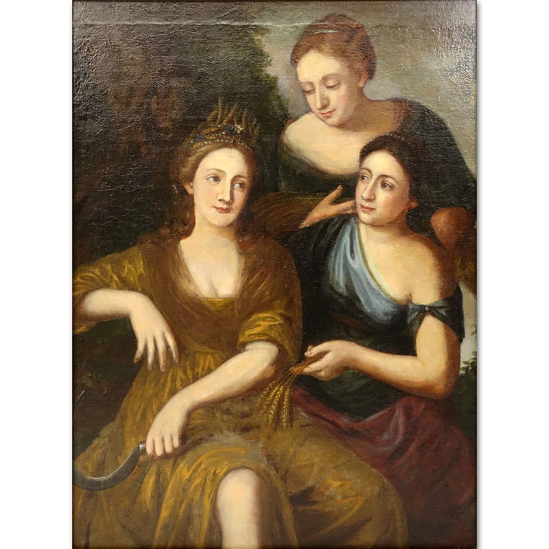 18/19th Century Old Master Style Oil on Canvas of Three Graces