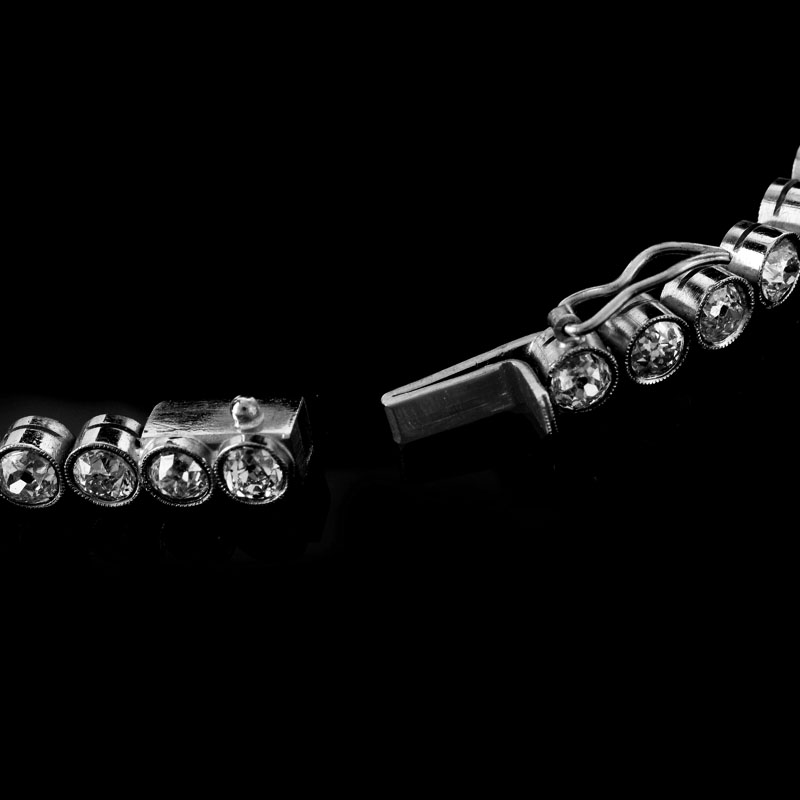 Approx. 14.0 Carat Thirty Seven (37) Graduated Round Brilliant Cut Diamond and Platinum Line Bracelet