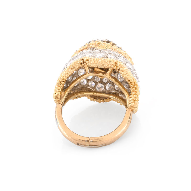 Circa 1950s Approx. 3.0 Carat Round Brilliant Cut Diamond and 18 Karat Yellow Gold Dinner Ring