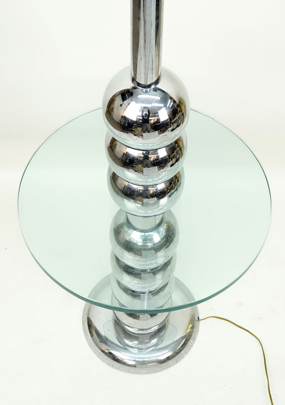 Mid Century Modern George Kovacs Style, Chrome Stacked Ball and Glass Floor Lamp. 